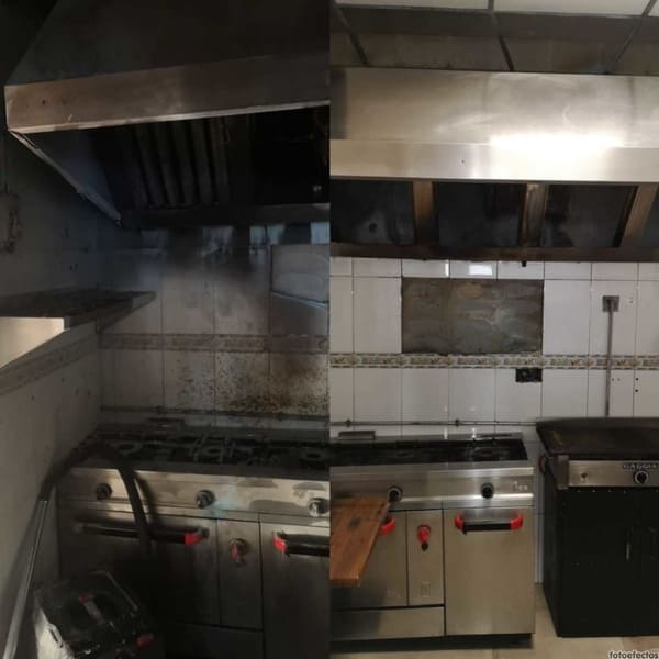 Limpieza de incendios en cocinas industriales