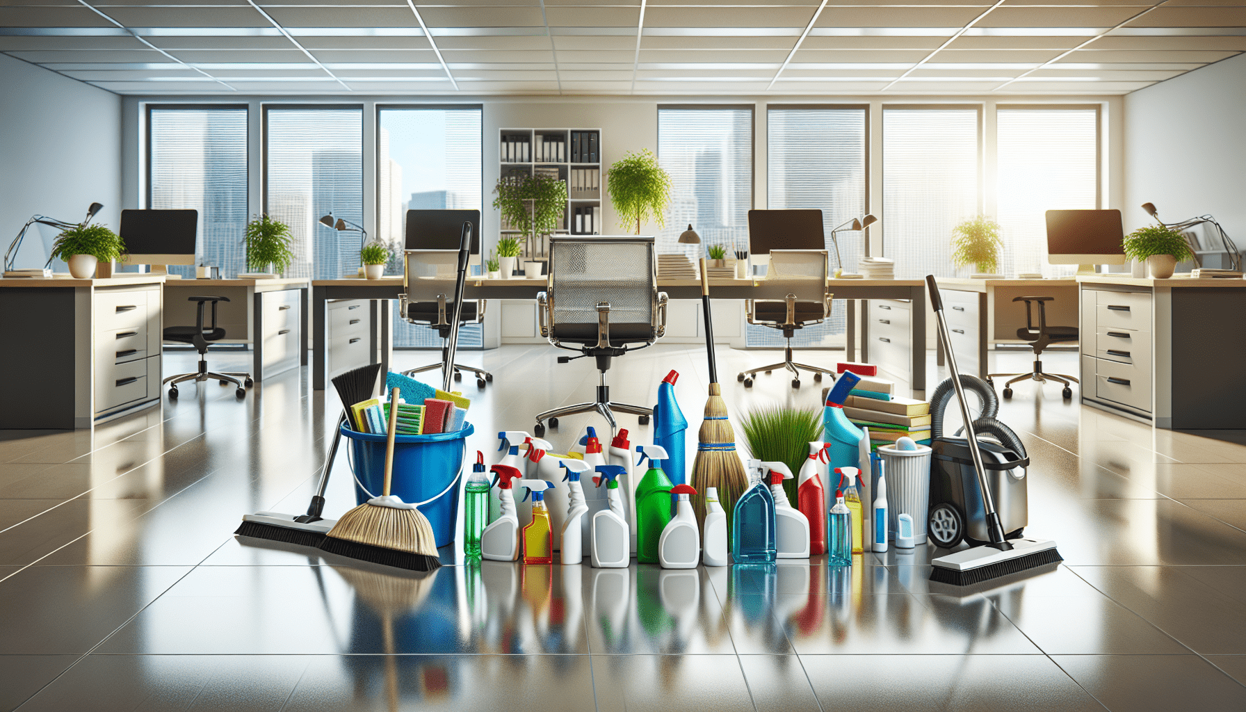 Herramientas indispensables para la limpieza diaria de oficinas